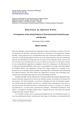 Elections As Opinion Polls