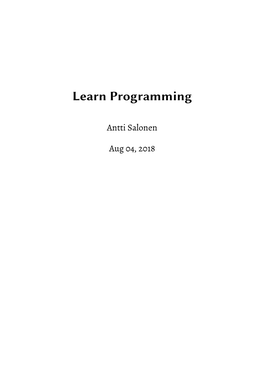 Learn Programming