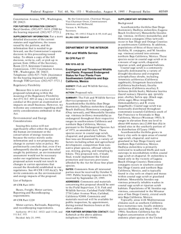 Federal Register / Vol. 60, No. 153 / Wednesday, August 9, 1995 / Proposed Rules 40549