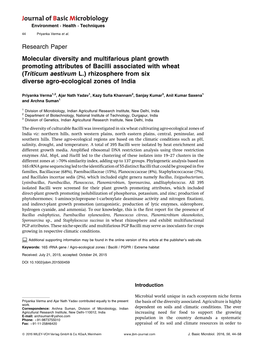 Molecular Diversity and Multifarious Plant Growth