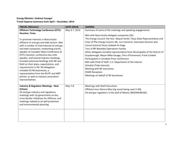 1 Energy Minister: Andrew Younger Travel Expense Summary from April