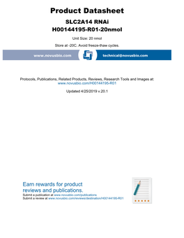 Product Datasheet SLC2A14 Rnai H00144195