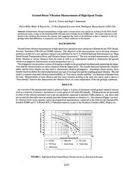 Ground-Borne Vibration Measurements of High-Speed Trains