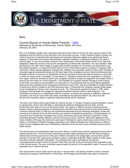 Peru Page 1 of 30 Peru Country Reports on Human Rights Practices