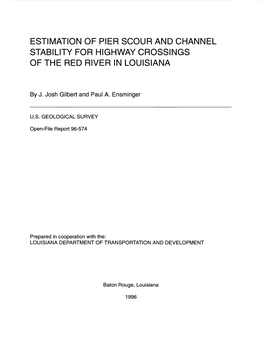 Estimation of Pier Scour and Channel Stability for Highway Crossings of the Red River in Louisiana