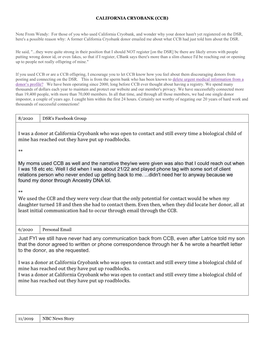 I Was a Donor at California Cryobank Who Was Open to Contact and Still Every Time a Biological Child of Mine Has Reached out They Have Put up Roadblocks