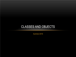 Classes & Objects