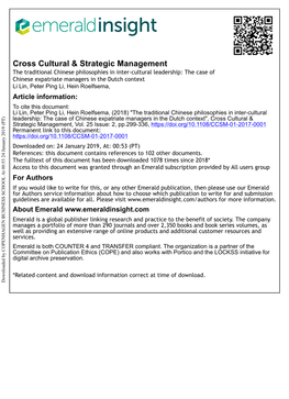 Cross Cultural & Strategic Management