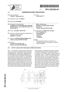 Unit for a Power Split Continuously Variable Transmission