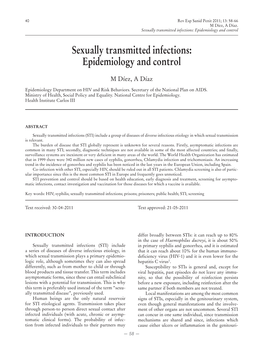 Sexually Transmitted Infections: Epidemiology and Control