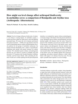 How Might Sea Level Change Affect Arthropod Biodiversity in Anchialine Caves: a Comparison of Remipedia and Atyidae Taxa (Arthropoda: Altocrustacea)