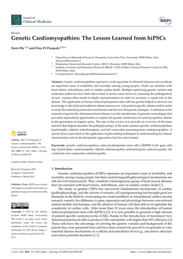 Genetic Cardiomyopathies: the Lesson Learned from Hipscs