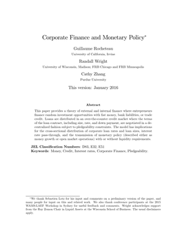 Corporate Finance and Monetary Policy!