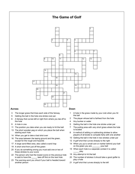 The Game of Golf Crossword Puzzle