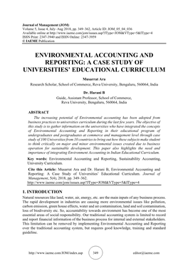 A Case Study of Universities' Educational Curriculum