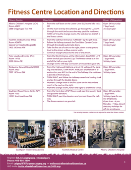 Fitness Centre Location and Directions
