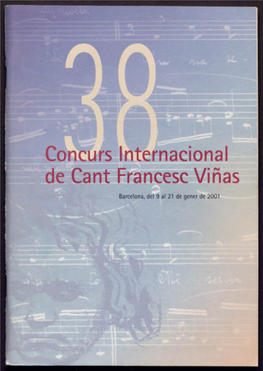 Concurs Internacional De Cant Francesc Viñas