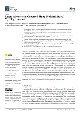 Recent Advances in Genome Editing Tools in Medical Mycology Research