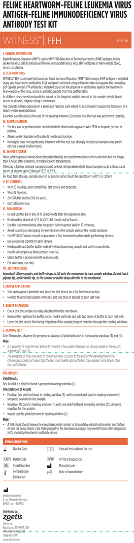 Feline Heartworm-Feline Leukemia Virus Antigen-Feline Immunodeficiency Virus Antibody Test Kit Trousse De D Dirofilarios La Leuc