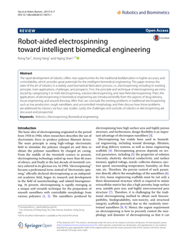 Robot-Aided Electrospinning Toward Intelligent Biomedical Engineering