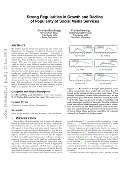 Strong Regularities in Growth and Decline of Popularity of Social Media Services