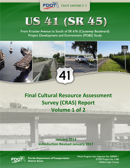 CRAS) Report Volume 1 of 2