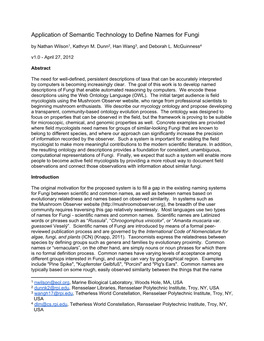 Application of Semantic Technology to Define Names for Fungi by Nathan Wilson1, Kathryn M