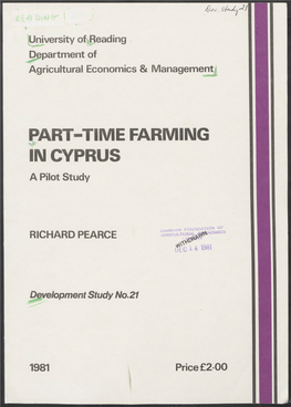 ?ART-TIME FARMING in CYPRUS a Pilot Study