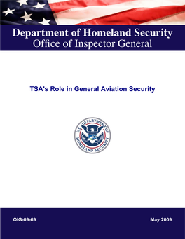 TSA's Role in General Aviation Security