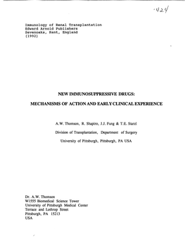 Immunosuppressive Drugs