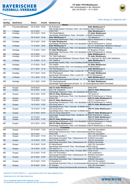 FC Adler 1919 Weidhausen Alle Vereinsspiele in Der Übersicht Zeit: 29.09.2021 - 14.11.2021