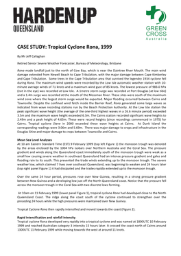 Tropical Cyclone Rona, 1999