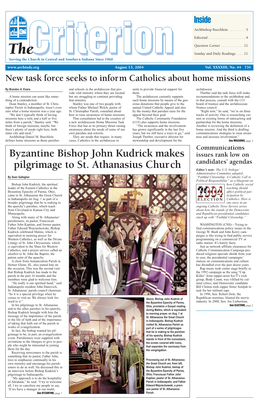 Byzantine Bishop John Kudrick Makes Pilgrimage to St. Athanasius Church