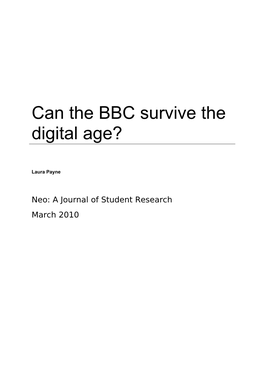 Can the BBC Survive the Digital Age?