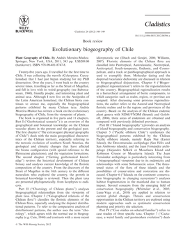 Evolutionary Biogeography of Chile