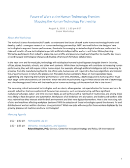 Future of Work at the Human-Technology Frontier: Mapping the Human-Technology Partnership