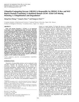 Ubiquitin-Conjugating Enzyme UBE2D2 Is Responsible for FBXW2