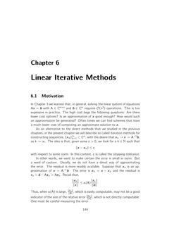 Linear Iterative Methods