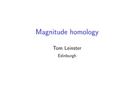 Magnitude Homology