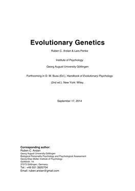 Evolutionary Genetics