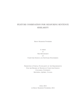 Feature Combination for Measuring Sentence Similarity