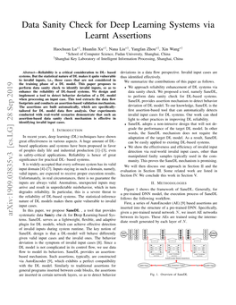 Data Sanity Check for Deep Learning Systems Via Learnt Assertions