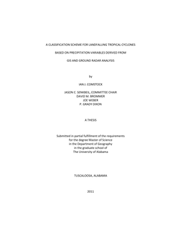 A Classification Scheme for Landfalling Tropical Cyclones