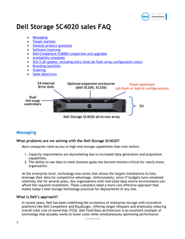 Dell Storage SC4020 Sales FAQ