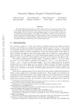 Geometric Biplane Graphs I: Maximal Graphs ∗