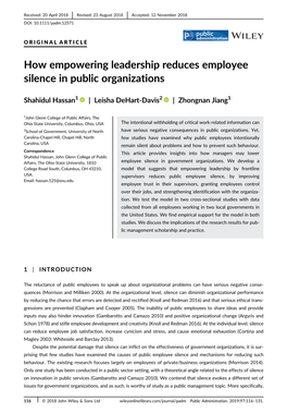 How Empowering Leadership Reduces Employee Silence in Public Organizations