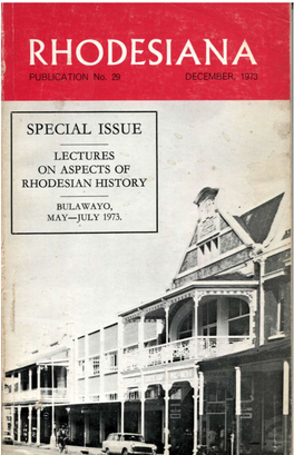 Rhodesiana Volume 29