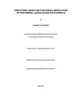 Structural Basis for Functional Modulation of Pentameric Ligand-Gated Ion Channels