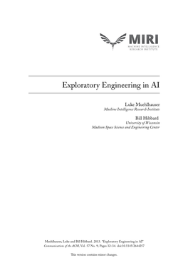 Exploratory Engineering in AI