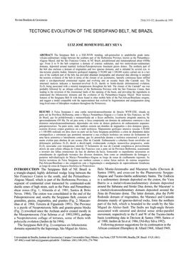 Tectonic Evolution of the Sergipano Belt, Ne Brazil